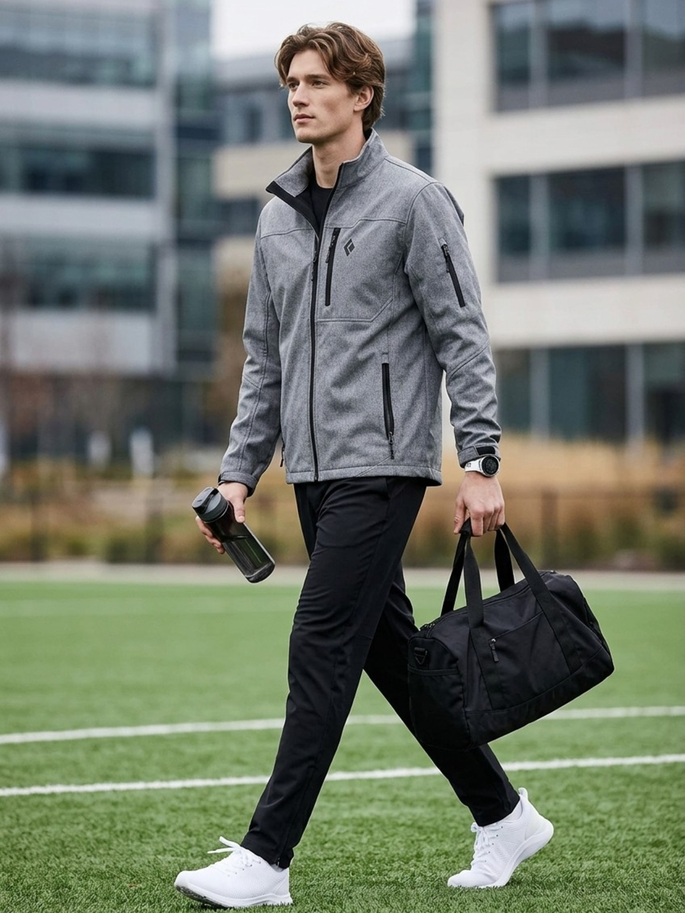 Free Country Men's Heather Gray Performance Softshell Jacket